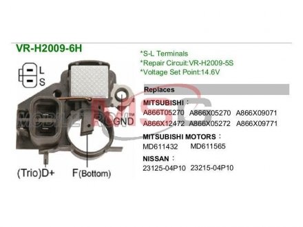 Регулятор генератора MOBILETRON VR-H2009-6H