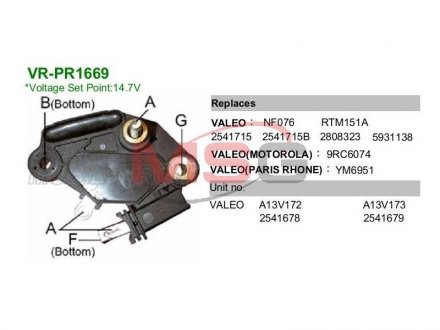 Регулятор напруги генератора MOBILETRON VR-PR1669