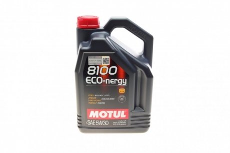 Олива 5W30 ECO-nergy 8100 (5L) (WSS M2C 913D/RN0700/STJLR.03.5003) (102898) MOTUL 812306