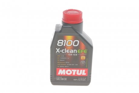 Олива 5W30 X-clean EFE 8100 (1L) (LL-04/9.55535-S1/S3/229.52/GM DEXOS2/LL-A-025/LL-B-025) MOTUL 814001