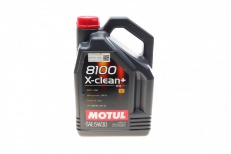 Олива 5W30 X-clean+ 8100 (5L) (LL-04/VW 504 00/507 00/MB 229.51/Porsche C30) (106377/102269) MOTUL 854751