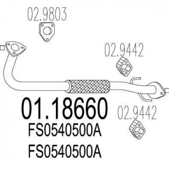 Прийомна труба вихлопної системи MTS 01.18660