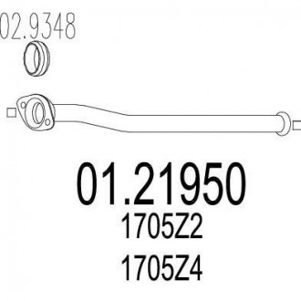 Проміжна труба вихлопної системи MTS 01.21950