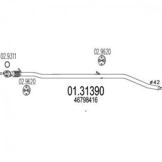 Передня частина вихлопної системи (Резонатор) MTS 01.31390