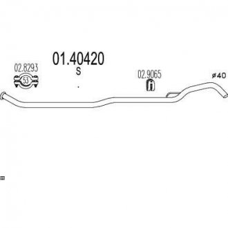 Проміжна труба вихлопної системи MTS 01.40420