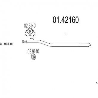 Ремонтна деталь вузла вихлопної системи MTS 01.42160 (фото 1)