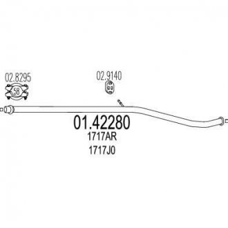 Проміжна труба вихлопної системи MTS 01.42280