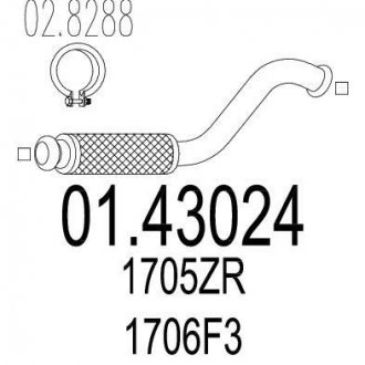 Проміжна труба вихлопної системи MTS 01.43024