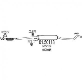 Середня частина вихлопної системи (Резонатор) MTS 01.50118