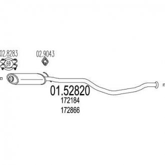 Середня частина вихлопної системи (Резонатор) MTS 01.52820