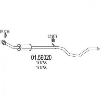 Середня частина вихлопної системи (Резонатор) MTS 01.56020