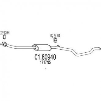 Середня частина вихлопної системи (Резонатор) MTS 01.80940 (фото 1)