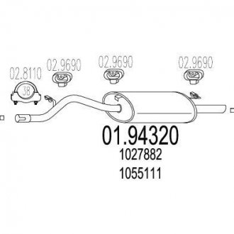 Задня частина вихлопної системи MTS 01.94320