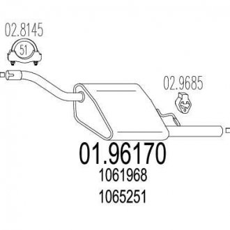 Задня частина вихлопної системи MTS 01.96170