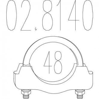 Хомут вихлопної системи U-образний (М10, Діаметр 48 мм) MTS 02.8140