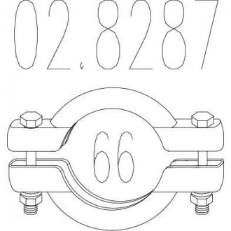 Хомут вихлопної системи біконічну (Діаметр 66 мм) MTS 02.8287 (фото 1)