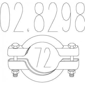 Хомут вихлопної системи біконічну (Діаметр 72 мм) MTS 02.8298 (фото 1)