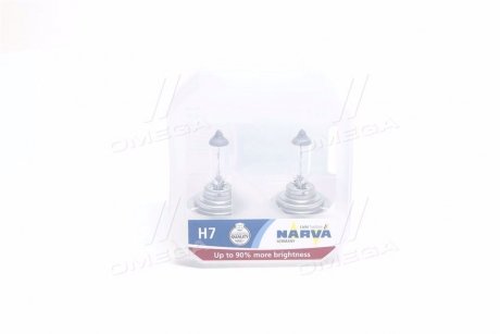 Лампа накаливания SET H7 12V 55W PX26d RANGE POWER +90 (к-т 2шт) NARVA 48047S2