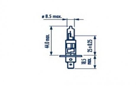 Лампа розжарювання SET H1 12V 55W P14,5S RANGE POWER +50 (к-т 2шт) (вир-во) NARVA 48334S2