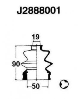 Пильовик приводу колеса NIPPARTS J2888001