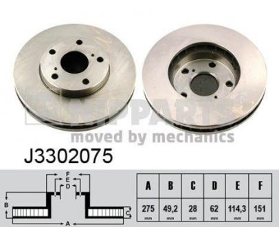 Гальмiвний диск NIPPARTS J3302075