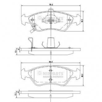 Гальмiвнi колодки дискові NIPPARTS J3600303