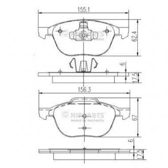 Гальмiвнi колодки дискові NIPPARTS J3603063