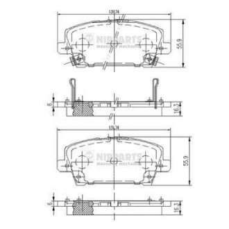 Гальмiвнi колодки дискові NIPPARTS J3604065