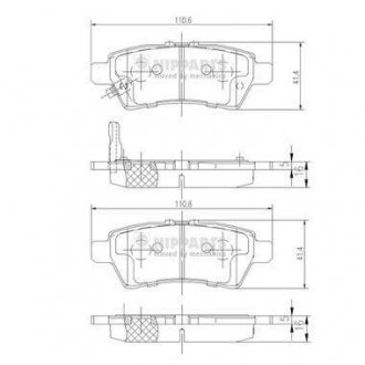 Гальмівні колодки NIPPARTS J3611050