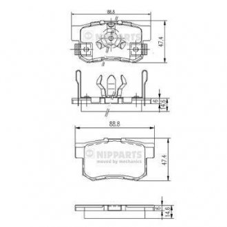 Гальмiвнi колодки дискові NIPPARTS J3614017