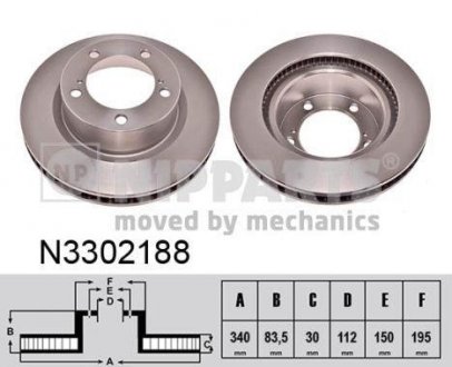 Гальмiвний диск NIPPARTS N3302188