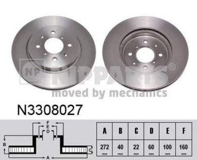 Гальмівний диск NIPPARTS N3308027