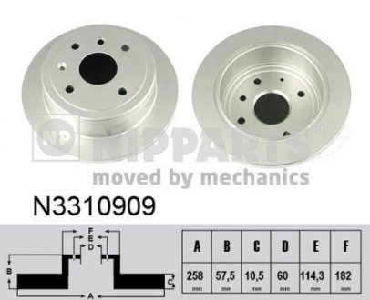 Гальмiвний диск NIPPARTS N3310909