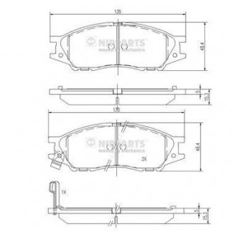 Гальмiвнi колодки дискові NIPPARTS N3601097