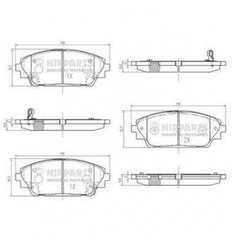 Комплект гальмівних колодок NIPPARTS N3603076