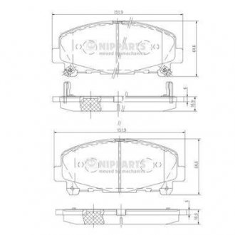 Гальмівні колодки NIPPARTS N3604069