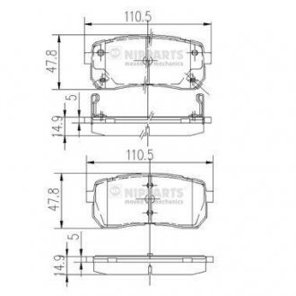 Гальмівні колодки NIPPARTS N3610308