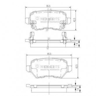 Гальмівні колодки NIPPARTS N3610310