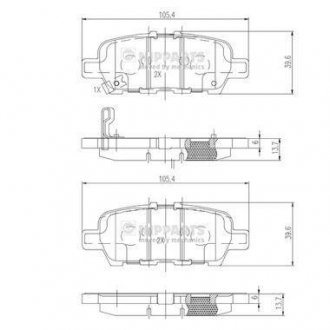 Гальмiвнi колодки дискові NIPPARTS N3611051