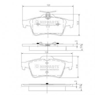 Гальмівні колодки NIPPARTS N3613022