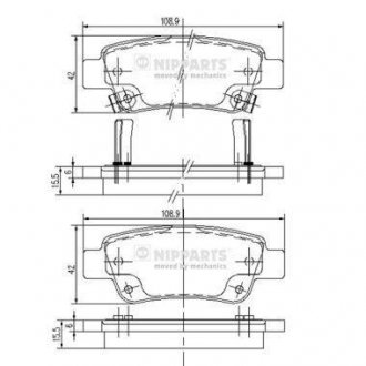 Гальмівні колодки NIPPARTS N3614019