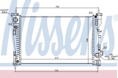 Радіатор ALFA GIULIETTA(10-)1.4 i(+)[OE 50514466] NISSENS 60062