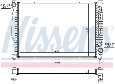 Радіатор AI A 6/S 6(97-)2.7 T(+)[OE 4B0.121.251 AE] NISSENS 60316