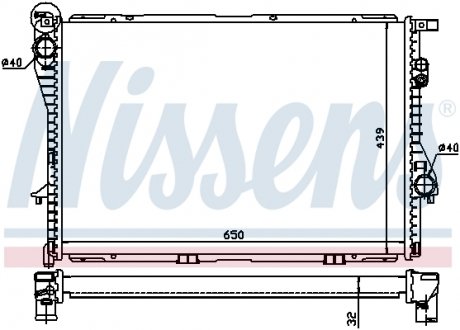 Радіатор BMW 5 E39(95-)525 td(+)[OE 1711.2.246.009] NISSENS 60603A