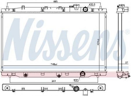 Радіатор HONDA CR-V (RM) (12-) 1.6 i-DTEC NISSENS 606443 (фото 1)