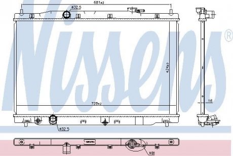 Радіатор HONDA CR-V (RM) (12-) 2.0 i 16V NISSENS 606444