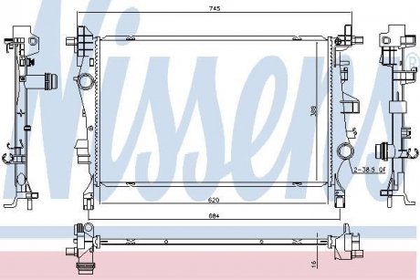 Радіатор FIAT 500 X (14-) 1.4 TURBO NISSENS 606447