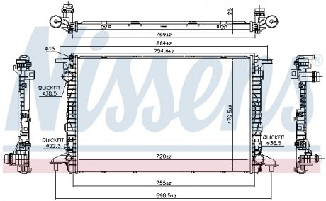 Радіатор охолоджування NISSENS 606462