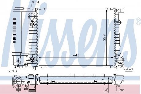 Радіатор BMW 3 E30(82-)316 i(+)[OE 1.719.303] NISSENS 60703A