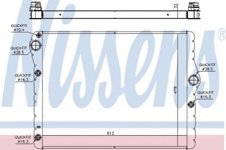 Радіатор BMW 5 F10-F11-F18 (10-) M550 d NISSENS 60778